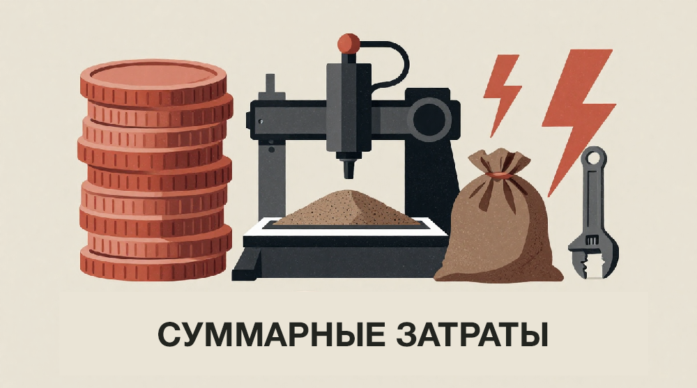 Затраты при работе на гидроабразивном станке