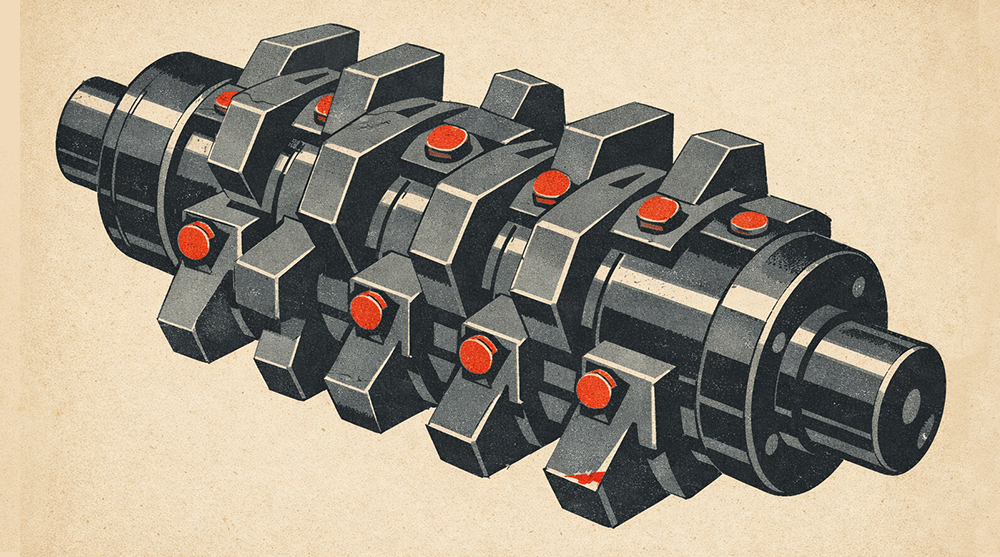 Вал промышленного измельчителя