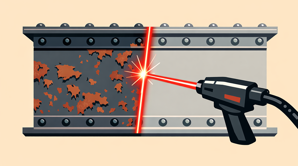 работа лазерной очистки