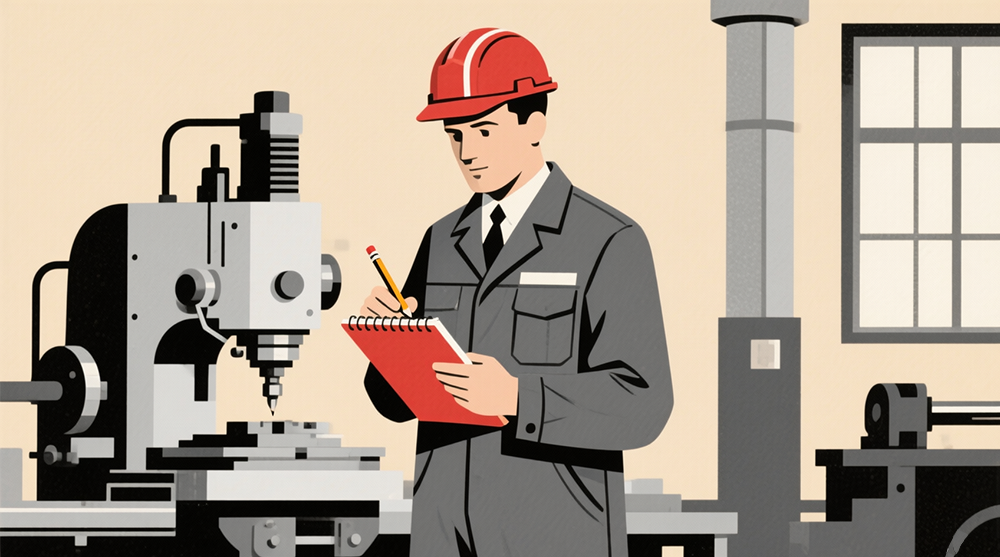 инженер пишет в блокноте